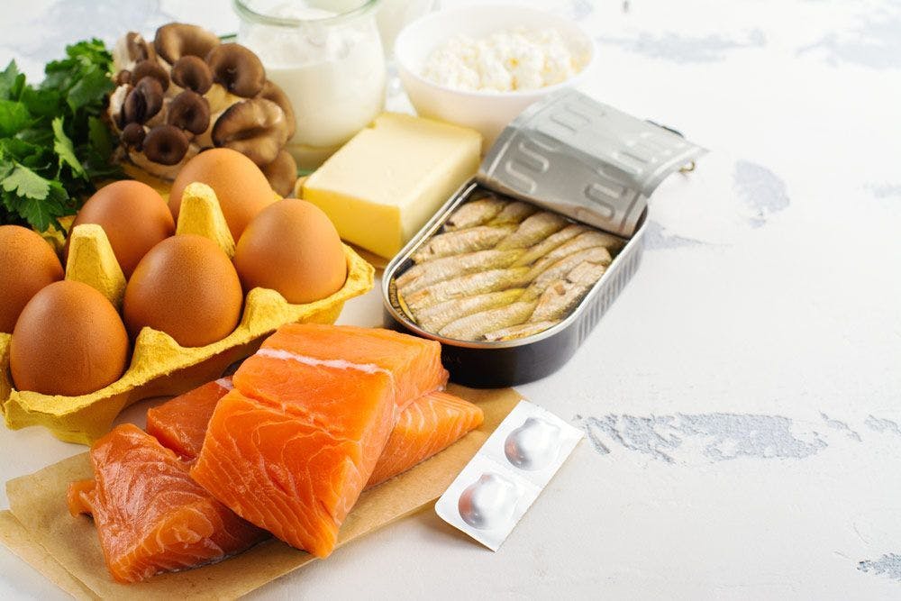 Vitamin rich foods e.g eggs, salmon, butter