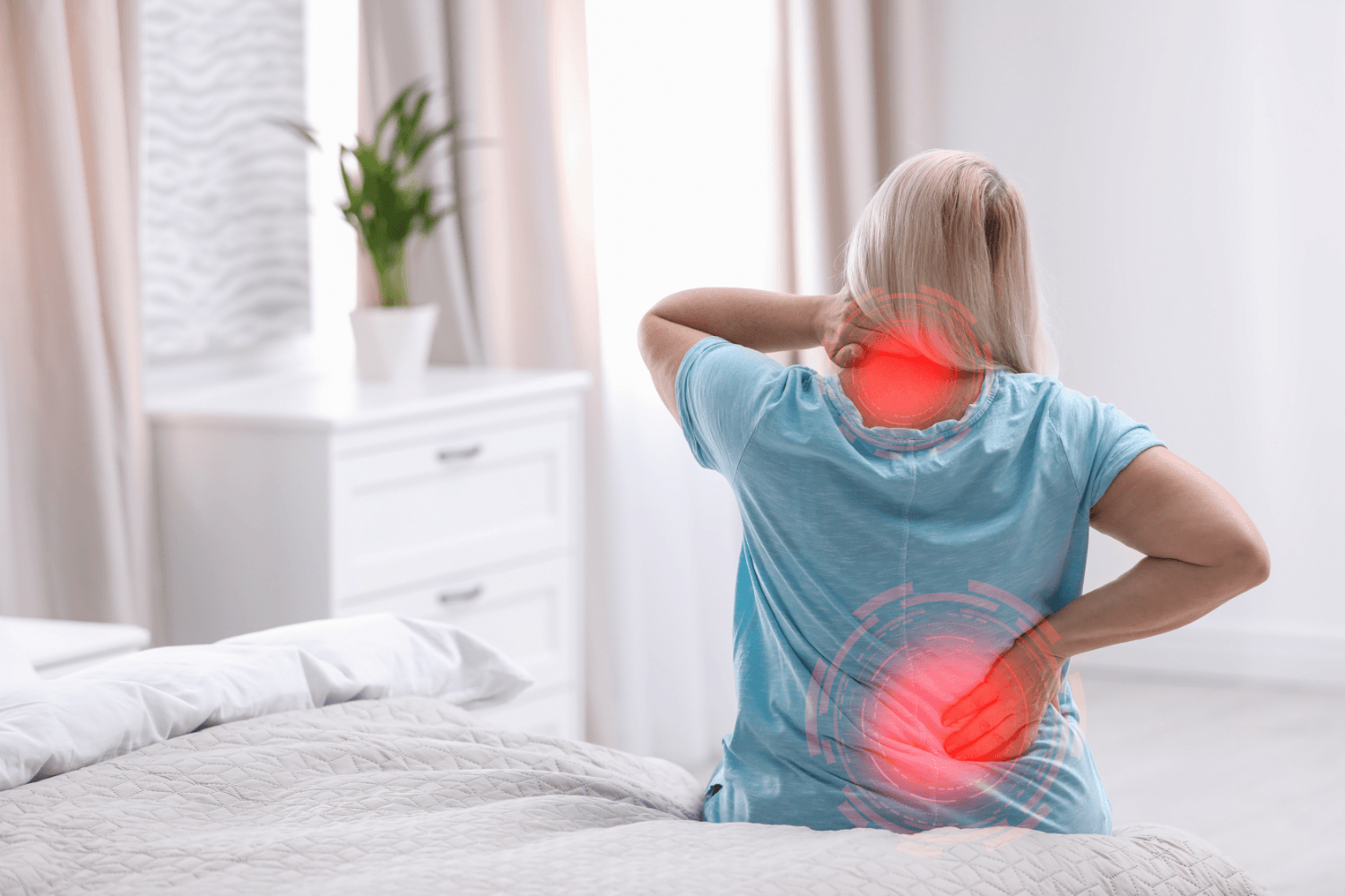 Image showing woman with back pains