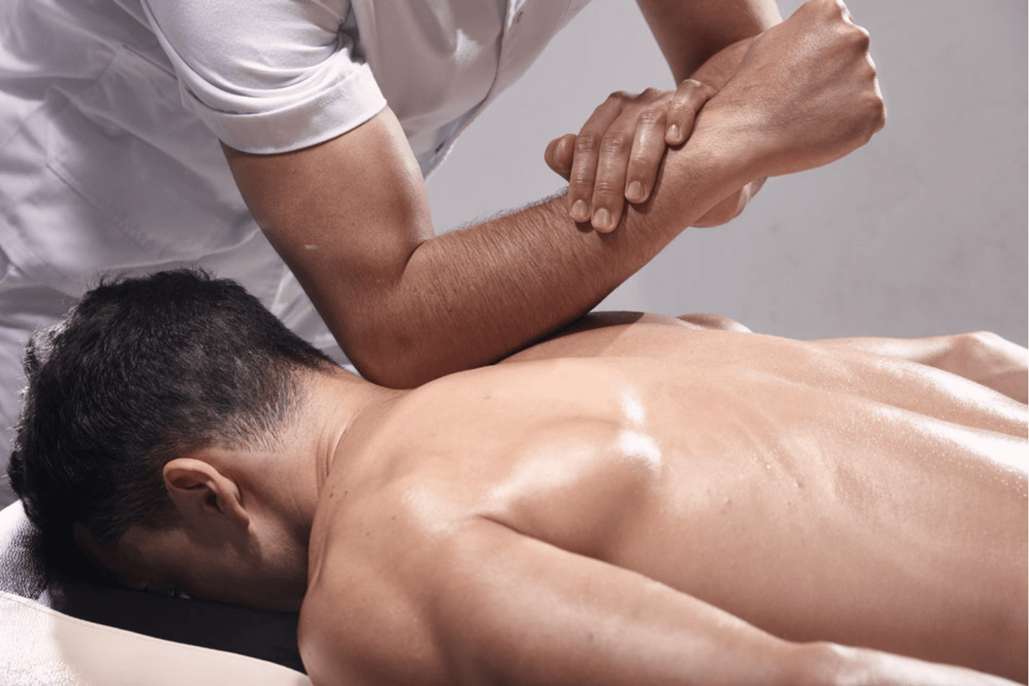 Person receiving back massage