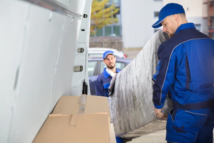 2 men carryinng furniture