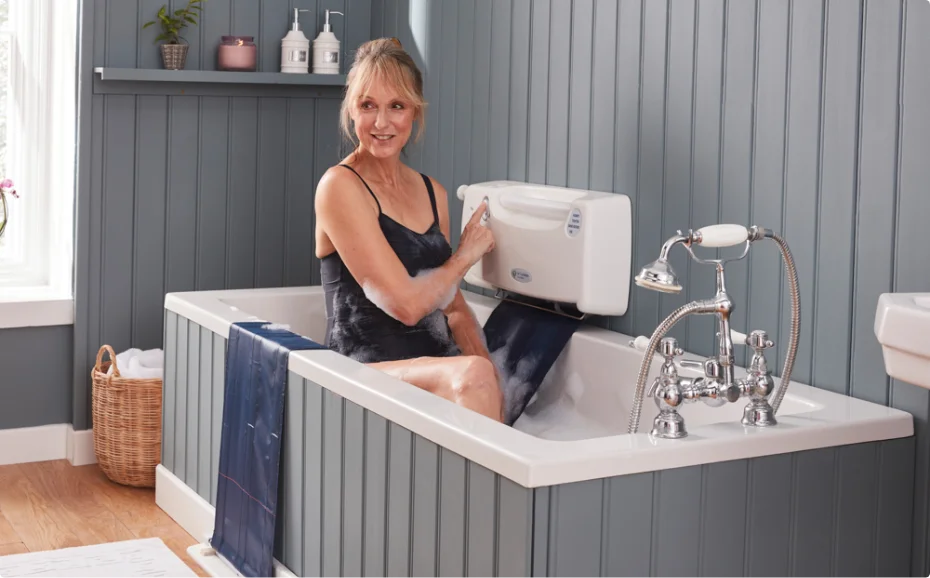 Woman using bath lift