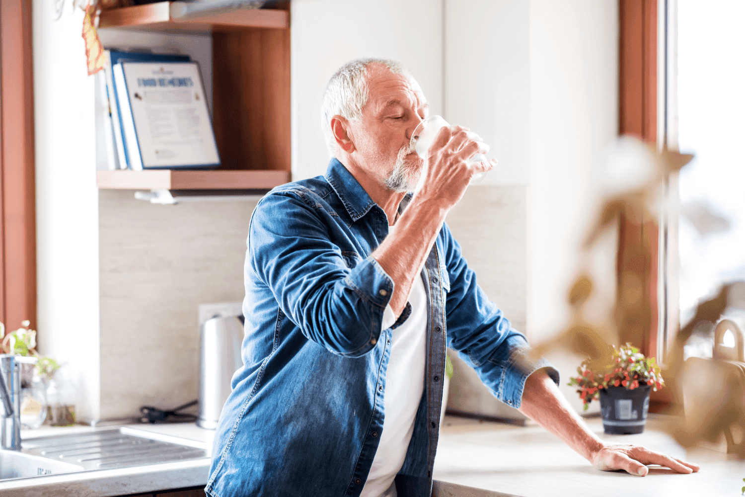 Man drinking water