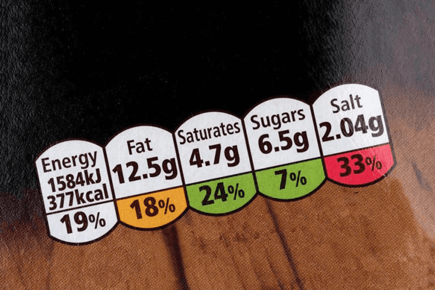 Image of food label.