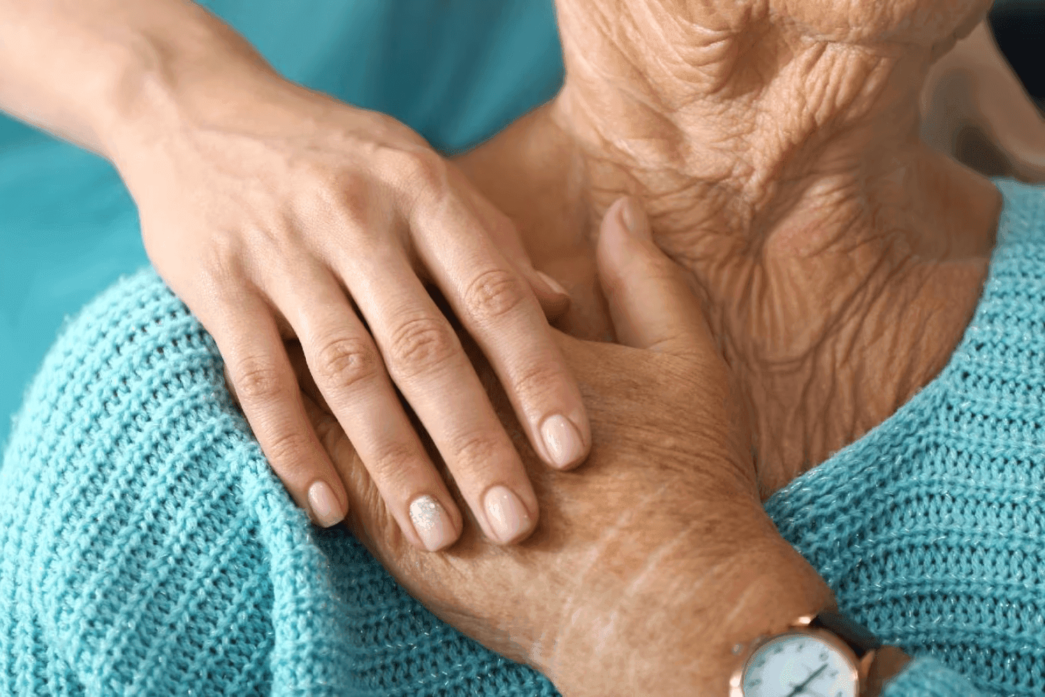 Elderly lady being looked after surgery