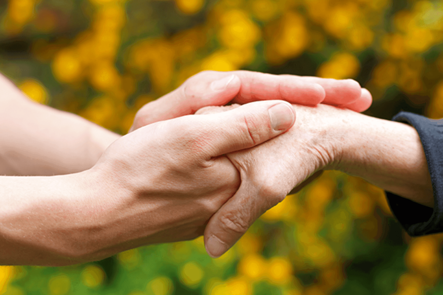 Two people holding hands