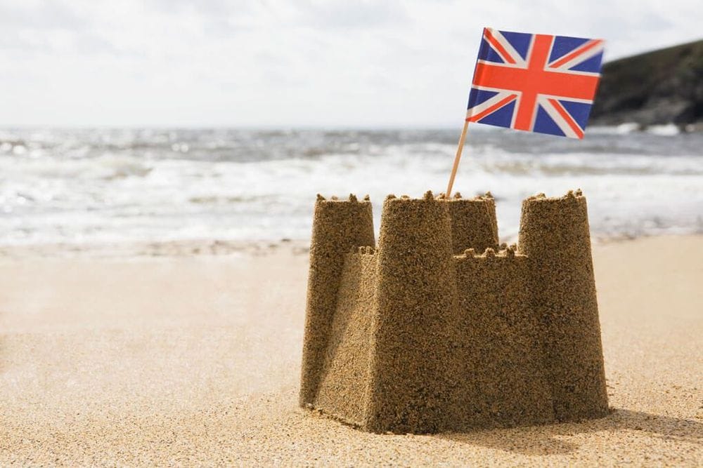 Sand castle on the beach
