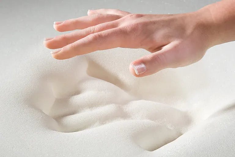 Foam mattress with hand print