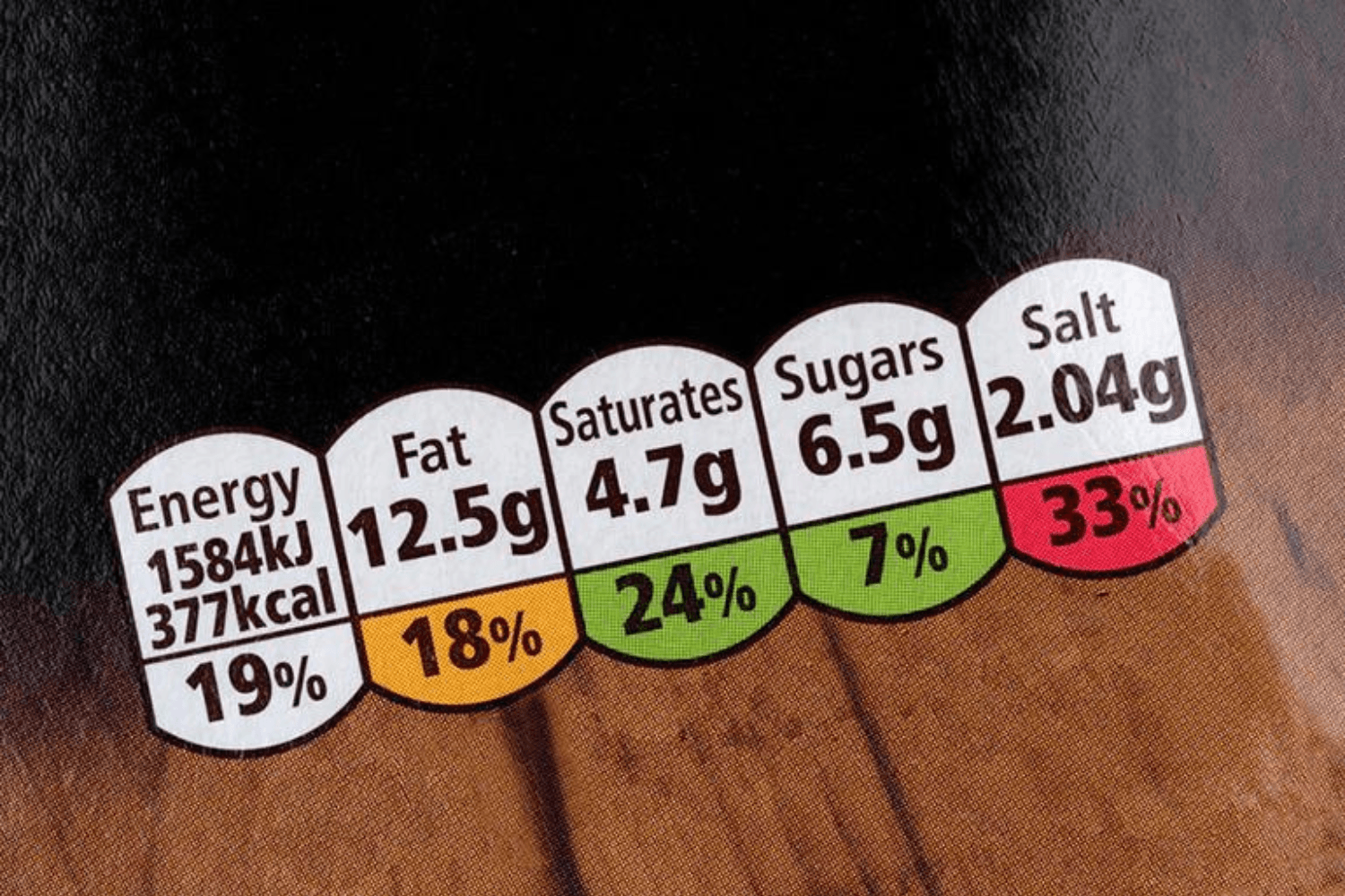 Image of food label.