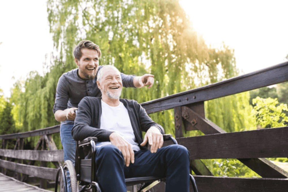Wheelchair user on a day out