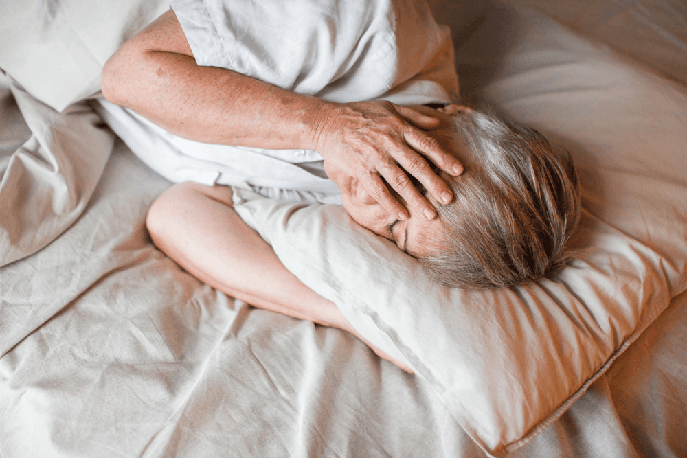 Tired woman after waking up