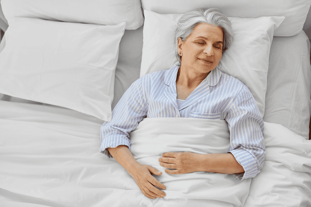 Elderly lady in deep sleep